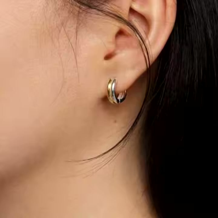 two tone waterproof earring by novélle