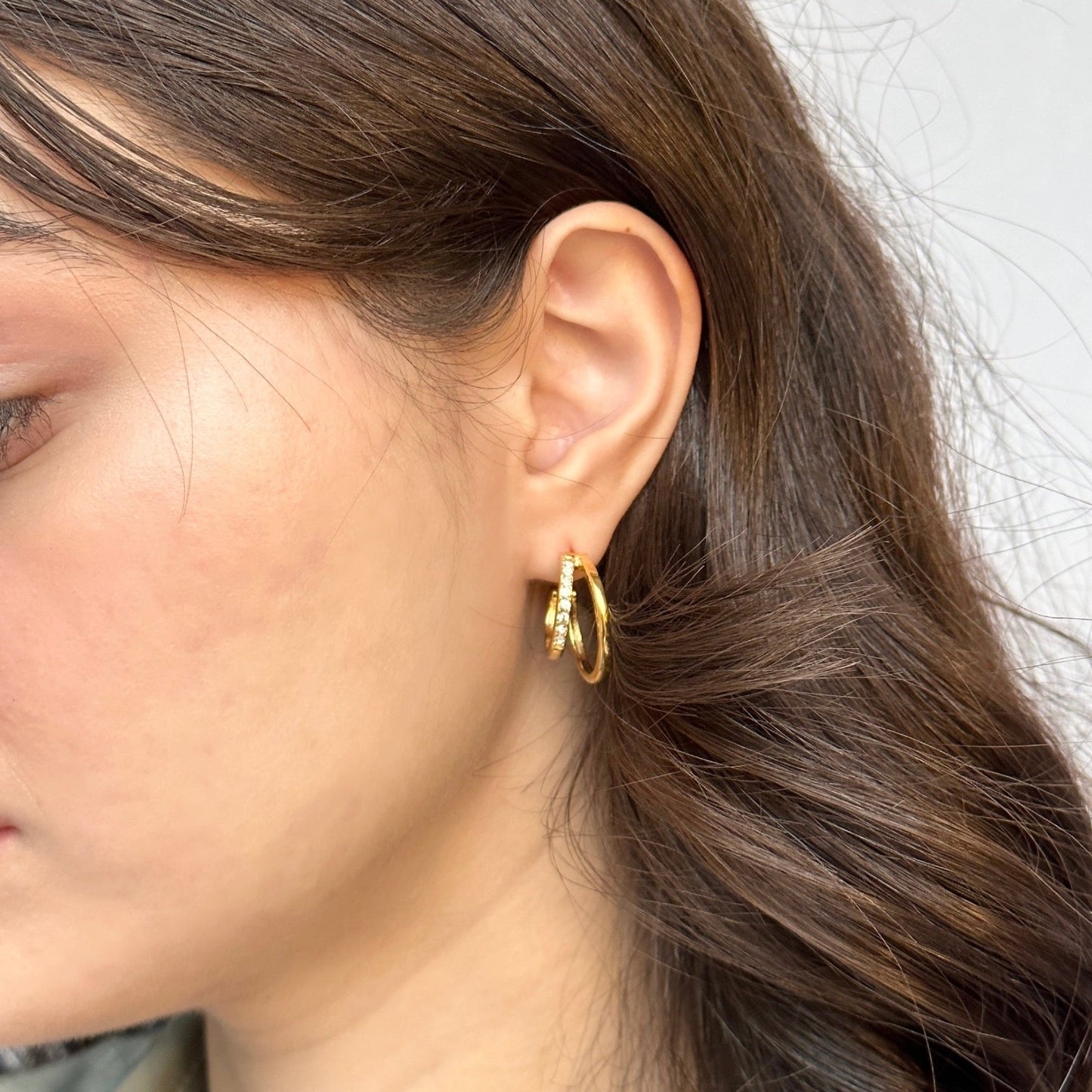 Double Zirconia Hoops - novélle