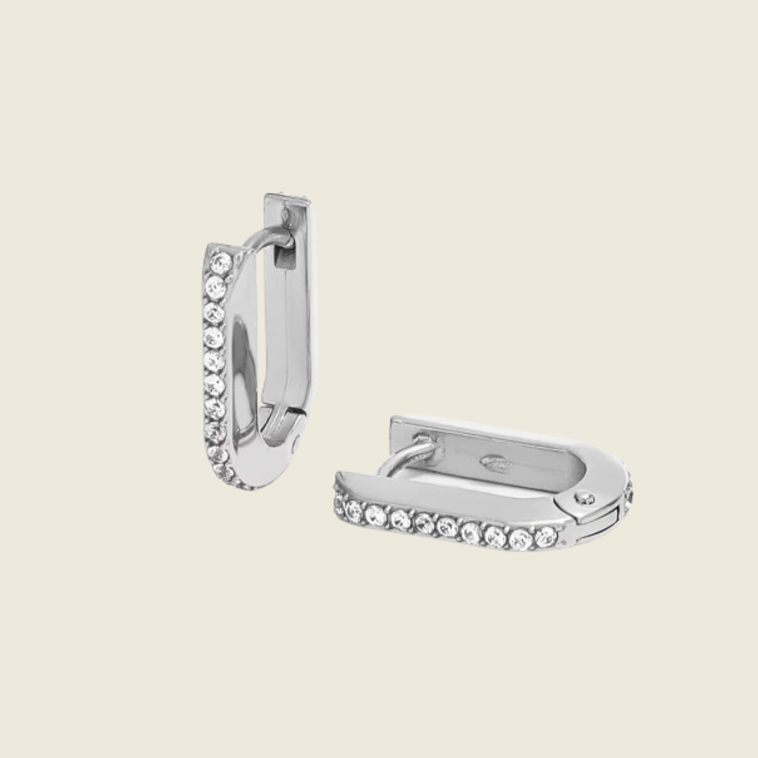 Pavè U Shaped Huggie Hoops